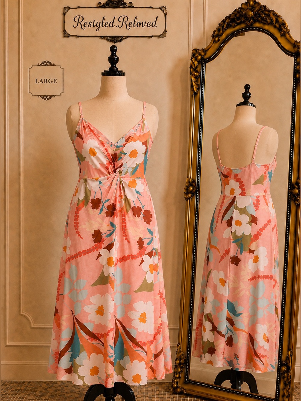 Rachel Roy Floral Twist Front Maxi Dress | NWT | Tropical Floral Print